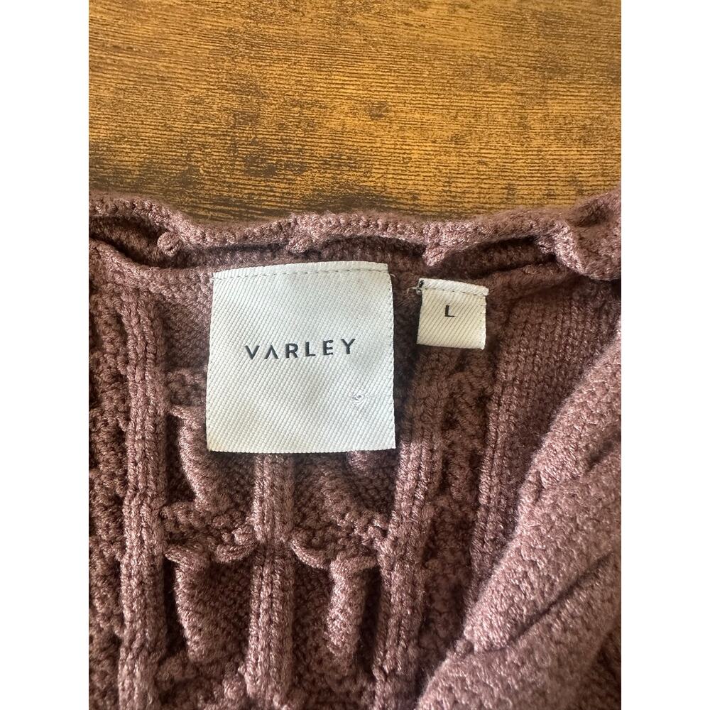 Varley Kay Cable Knit Vest Deep Taupe Large View 5